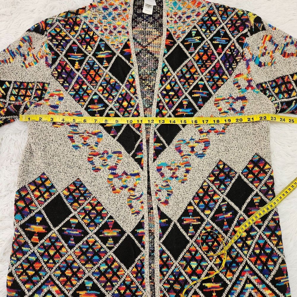 Northern Angel Rainbow Southwestern Print Hooded Longline Duster Cardigan Sz 2X - Picture 2 of 9